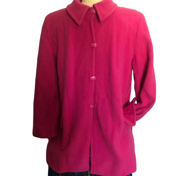 Rhapsodie de Weinberg woman’s 3/4 length coat in fuchsia - Picture 1 of 5